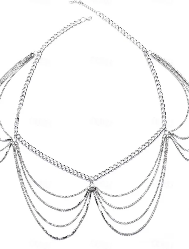 Women's body chain Fashion Outdoor Geometry Rantai cermin mata