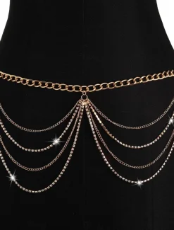 Women's body chain Fashion Outdoor Geometry Rantai cermin mata