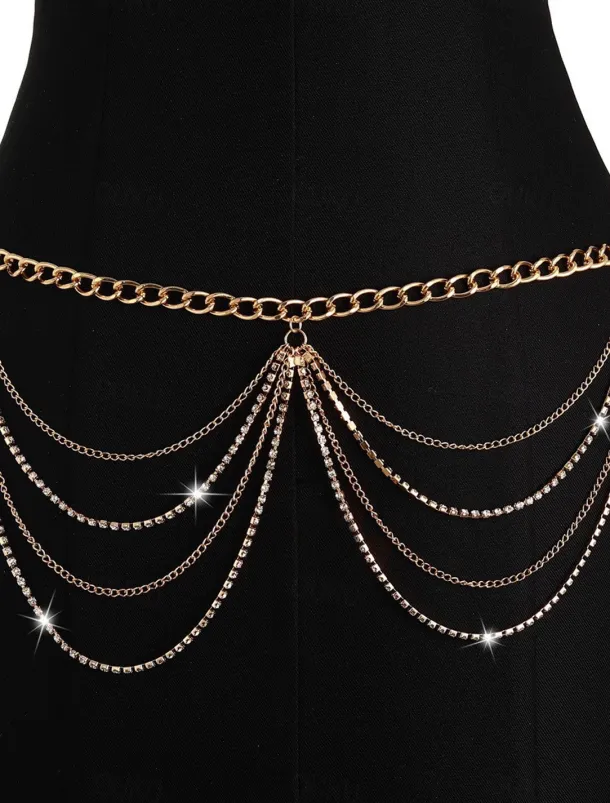 Women's body chain Fashion Outdoor Geometry Rantai cermin mata