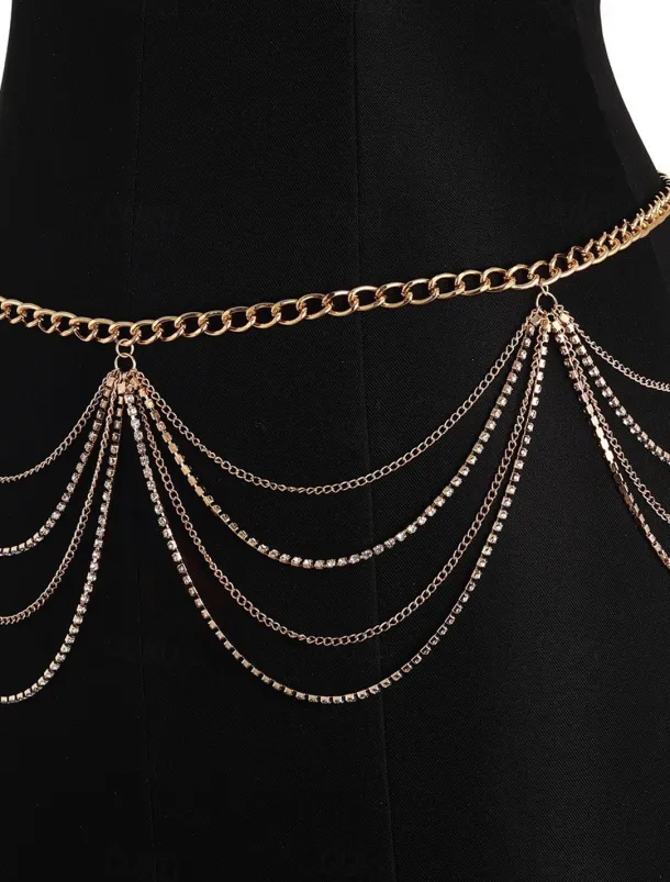 Women's body chain Fashion Outdoor Geometry Rantai cermin mata