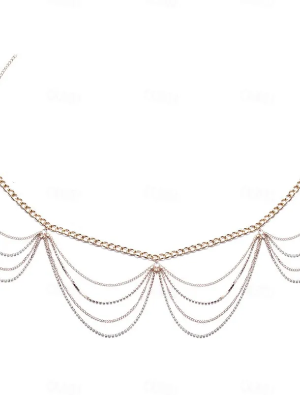 Women's body chain Fashion Outdoor Geometry Rantai cermin mata