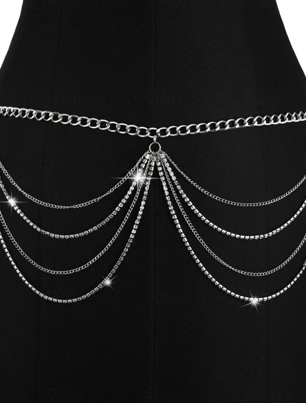 Women's body chain Fashion Outdoor Geometry Rantai cermin mata