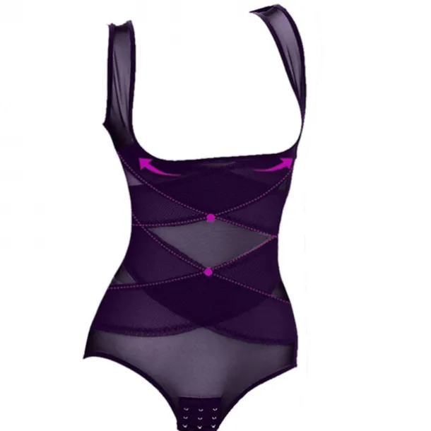 Women's Bodysuits Shapewears Criss Cross Classic Tummy Control Home Office Valentine's Day Plus Size Sport Seamless Sexy Solid Color Pure Color Buckle Seamed Home Outfits