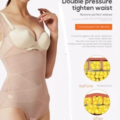 Women's Bodysuits Shapewears Criss Cross Classic Tummy Control Home Office Valentine's Day Plus Size Sport Seamless Sexy Solid Color Pure Color Buckle Seamed Home Outfits