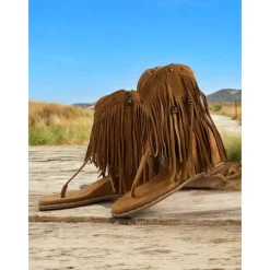 Women's Boho - Style Brown Fringe Ankle Sandals – Trendy and Flowy Footwear for Music Festivals, Beach Walks and Casual Outdoor Gatherings