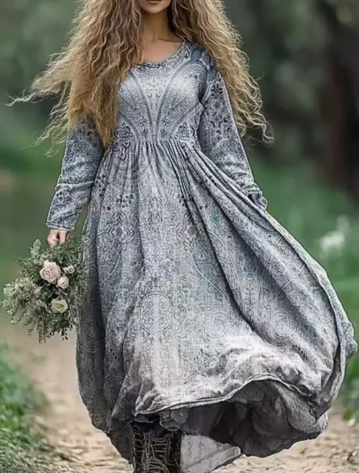 Women's Boho Dress Floral V Neck Maxi Dress Vintage Dress Print Dress Fashion Modern Summer Spring