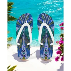 Women's Boho Ethnic Flip-Flops - Vintage Tribal Pattern Beach Sandals, Comfortable Summer Slippers for Travel & Festivals