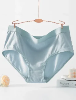 Women's Boyshorts 1 PC Underwear Simple Classic Pure Color Cotton Mid Waist Plus Size Gender Neutral Light Blue Black Pink M L XL Home Outfits