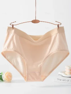 Women's Boyshorts 1 PC Underwear Simple Classic Pure Color Cotton Mid Waist Plus Size Gender Neutral Light Blue Black Pink M L XL Home Outfits