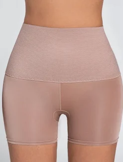 Women's Boyshorts Seamless Panty Shaping Panty 1 PC Underwear Simple Classic Pure Color High Waist Plus Size Petite Gender Neutral Black Brown S M L