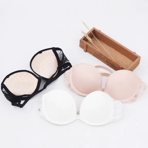 Women's Bras & Bralettes Tube Bra Strapless Demi Cup Solid Color V Neck Stretchy Breathable Invisible Casual Daily Nylon White / 1 PC Home Outfits