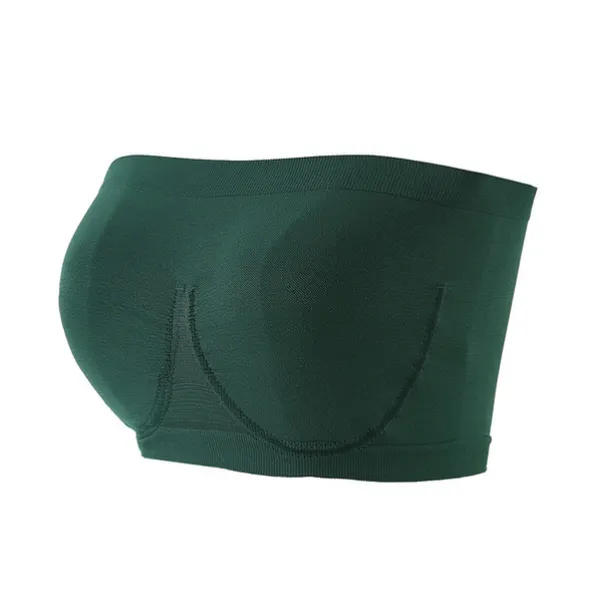 Women's Bras & Bralettes Tube Bra Strapless Full Coverage Solid Color Scoop Neck Micro-elastic Breathable Invisible Casual Daily Nylon Green / 1 PC Home Outfits