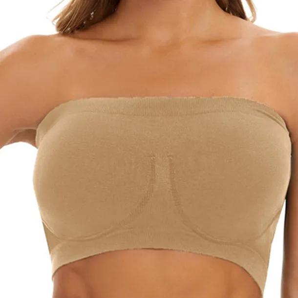 Women's Bras & Bralettes Tube Bra Strapless Full Coverage Solid Color Scoop Neck Micro-elastic Breathable Invisible Casual Daily Nylon Green / 1 PC Home Outfits