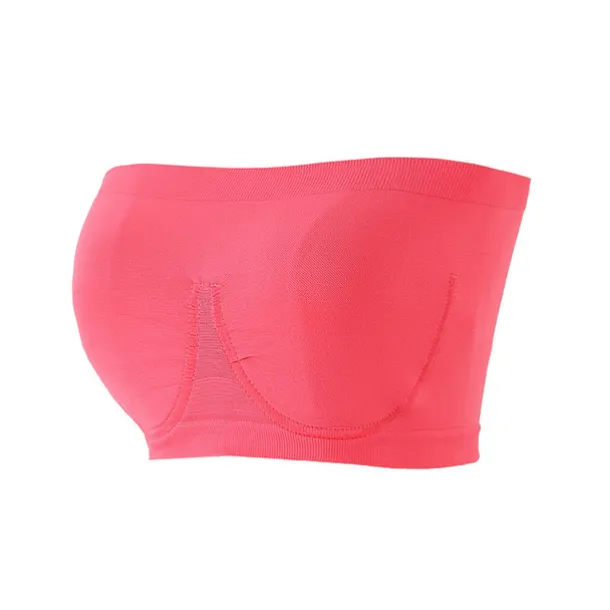 Women's Bras & Bralettes Tube Bra Strapless Full Coverage Solid Color Scoop Neck Micro-elastic Breathable Invisible Casual Daily Nylon Green / 1 PC Home Outfits