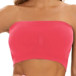 Women's Bras & Bralettes Tube Bra Strapless Full Coverage Solid Color Scoop Neck Micro-elastic Breathable Invisible Casual Daily Nylon Green / 1 PC Home Outfits