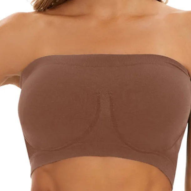 Women's Bras & Bralettes Tube Bra Strapless Full Coverage Solid Color Scoop Neck Micro-elastic Breathable Invisible Casual Daily Nylon Green / 1 PC Home Outfits