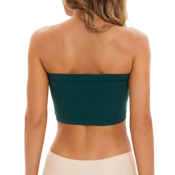 Women's Bras & Bralettes Tube Bra Strapless Full Coverage Solid Color Scoop Neck Micro-elastic Breathable Invisible Casual Daily Nylon Green / 1 PC Home Outfits