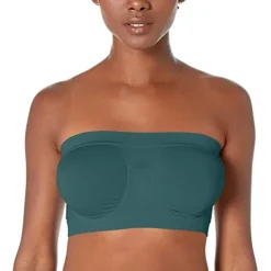 Women's Bras & Bralettes Tube Bra Strapless Full Coverage Solid Color Scoop Neck Micro-elastic Breathable Invisible Casual Daily Nylon Green / 1 PC Home Outfits
