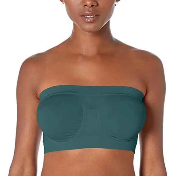Women's Bras & Bralettes Tube Bra Strapless Full Coverage Solid Color Scoop Neck Micro-elastic Breathable Invisible Casual Daily Nylon Green / 1 PC Home Outfits