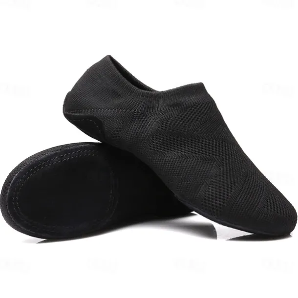 Women's Breathable Knit Jazz Dance Shoes – Lightweight Soft Sole Slip-On Dance Sneakers for Practice & Performance