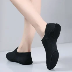 Women's Breathable Knit Jazz Dance Shoes – Lightweight Soft Sole Slip-On Dance Sneakers for Practice & Performance