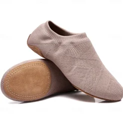 Women's Breathable Knit Jazz Dance Shoes – Lightweight Soft Sole Slip-On Dance Sneakers for Practice & Performance