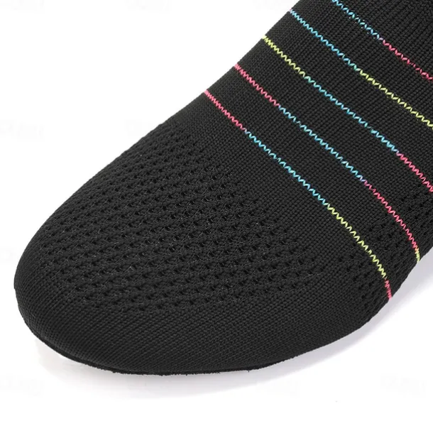 Women's Breathable Knit Jazz Dance Shoes – Lightweight Slip-On Soft Sole Ballroom Sneakers for Latin, Ballet, and Fitness Training