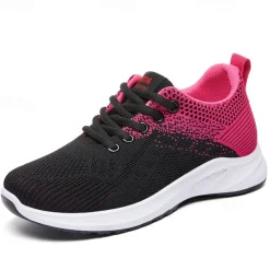 Women's Breathable Knit Running Shoes – Lightweight Lace-Up Sneakers for Walking, Gym & Casual Sports