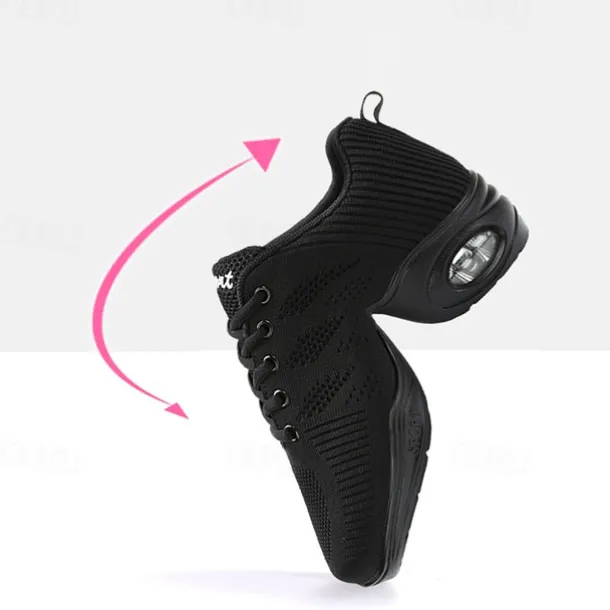Women's Breathable Mesh Dance Sneakers with Lace-Up Design and Air Cushion Soles – Perfect for Zumba, Jazz, and Fitness Workouts