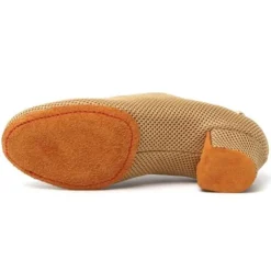 Women's Breathable Mesh Jazz Dance Shoes with Lace-Up Design and Comfortable Heeled Sole for Ballroom and Practice Sessions