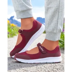 Women's Breathable Mesh Walking Shoes with Magic Tape Strap – Lightweight Athletic Flats, Great for Outdoor Fitness, Travel Hikes, Casual Errands & Active Lifestyles