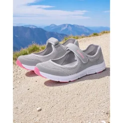 Women's Breathable Mesh Walking Shoes with Magic Tape Strap – Lightweight Athletic Flats, Great for Outdoor Fitness, Travel Hikes, Casual Errands & Active Lifestyles