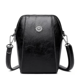 Women's Brown Faux Leather Crossbody Bag – Stylish Sunflower Design with Adjustable Strap for Daily Use, Travel & Casual Outings