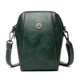 Women's Brown Faux Leather Crossbody Bag – Stylish Sunflower Design with Adjustable Strap for Daily Use, Travel & Casual Outings