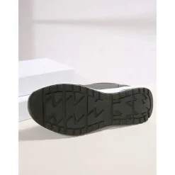 Women's Brown Faux Leather Casual Sneakers with Side Zipper – Comfortable Lace-Up Shoes for Everyday and Outdoor Wear