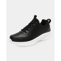 Women's Brown Faux Leather Sneakers – Comfortable Everyday Walking Shoes for Commuting, Shopping & Light Sports