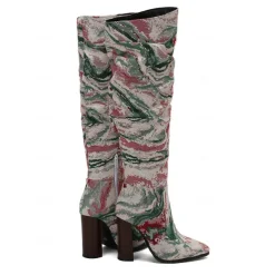 Women's Brown Over The Knee Slouchy Boots - Chunky Heel, Pointed Toe, Stylish Casual Fall and Winter Footwear