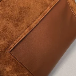 Women's Brown Suede Messenger Bag with Adjustable Strap – Casual Shoulder Bag for Work, Travel, and Everyday Use