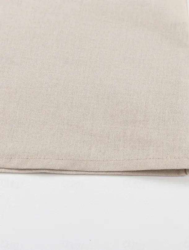 Women's Brown Summer Spring Mini Dress Cotton Linen Dresses Casual Dress Strap Dress Basic Modern Vacation Daily Weekend Loose Fit Plain Halter Neck