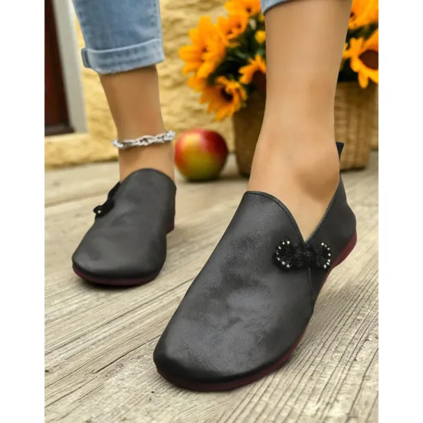 Women's Brown Wide Toe Vintage Loafers with Bowknot – Soft Flexible Slip-On Casual Shoes for Travel, Weekend Shopping and Outdoor Relaxation