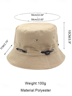 Women's Bucket Hat with Adjustable Drawstring Decoration – Stylish Lightweight Cap for Outdoor Activities, Travel, And Everyday Wear, Available in Multiple Colors