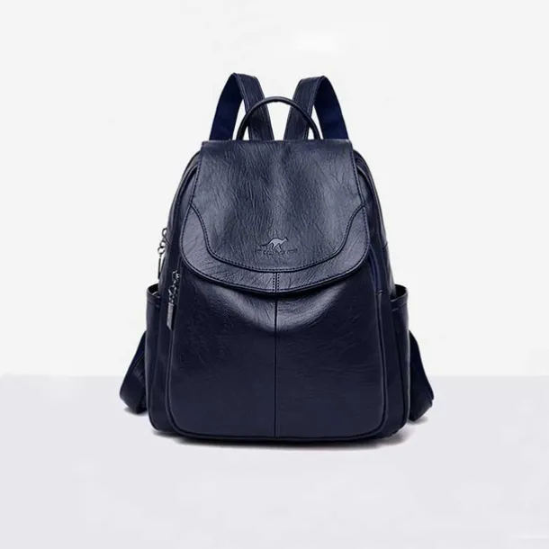 Women's Burgundy Faux Leather Backpack with Flap Closure & Multiple Compartments - Stylish Everyday, Work & Travel Bag