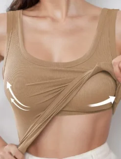 Women's Camisole Tank Top Solid Color Daily Stylish Casual Sleeveless Scoop Neck Regular Tops Daily Black White Pink Army Green Blue Summer