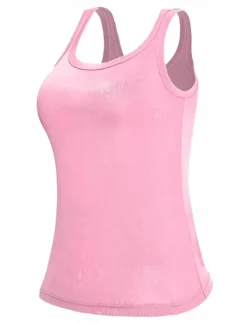 Women's Camisole Tank Top Solid Color Daily Stylish Casual Sleeveless Scoop Neck Regular Tops Daily Black White Pink Army Green Blue Summer