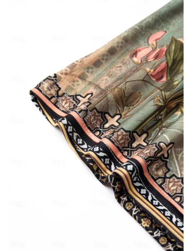 Women's Camisole Tank Top Stylish Casual Floral Buttons Print Sleeveless Regular Tops Notched Neck Casual Daily Holiday White Blue Green Gray Summer