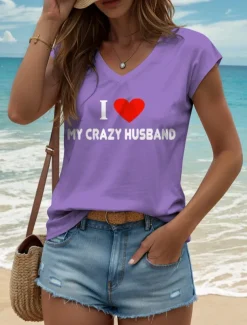 Women's Camisole Tank Top Graphic Letter Vintage Stylish Classic Sleeveless Short Sleeve V Neck Regular Tops Daily Vacation Wear Print Black White Blue Purple Green Summer Spring