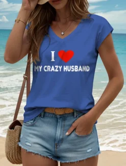 Women's Camisole Tank Top Graphic Letter Vintage Stylish Classic Sleeveless Short Sleeve V Neck Regular Tops Daily Vacation Wear Print Black White Blue Purple Green Summer Spring