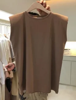 Women's Camisole Tank Top Solid Color Daily Basic Casual Sleeveless Crew Neck Regular Tops Daily Black White Yellow Blue Brown Summer