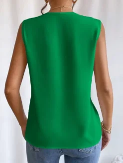 Women's Camisole Tank Top Solid Color Daily Casual Sleeveless V Neck Regular Tops Daily Black White Orange Green Apricot Summer