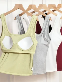 Women's Camisole Tank Top Solid Color Daily Stylish Casual Sleeveless Square Neck Regular Tops Daily Black White Red Green Gray Summer Spring